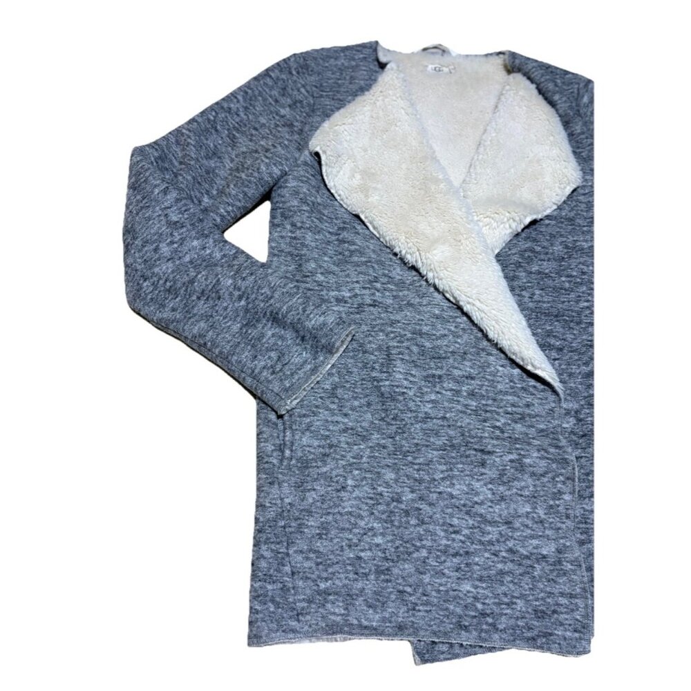 UGG Abriana Shawl Open Front Cardigan Grey Heather size Medium - Picture 2 of 14